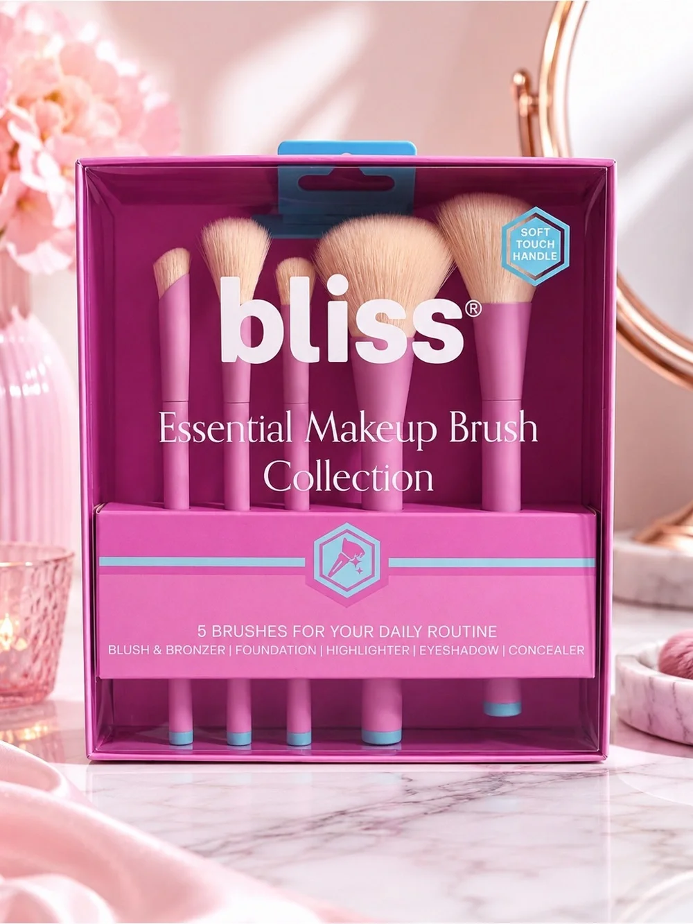 💕 bliss Essential Makeup Brush Collection – 5-Piece Set